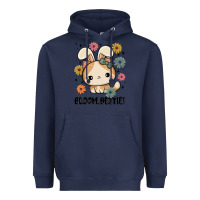 Navy bloom bestie cat Heavyweight Hoodie - MaliasSmallBusiness
