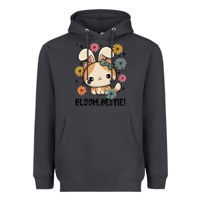 Bloom Bestie Cat Heavyweight Hoodie by MaliasSmallBusiness | Teevron