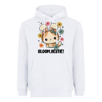 White bloom bestie cat Heavyweight Hoodie - MaliasSmallBusiness