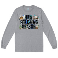Heather Grey It's Freezing Season Long Sleeve Tee - FaDigitalArtStudio