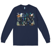 Navy It's Freezing Season Long Sleeve Tee - FaDigitalArtStudio