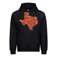 Black Texas Map Western Tooled Leather Pattern Urban Hoodie - Bettercallsaul