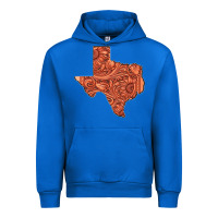 Cobalt Texas Map Western Tooled Leather Pattern Urban Hoodie - Bettercallsaul