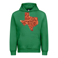 Emerald Texas Map Western Tooled Leather Pattern Urban Hoodie - Bettercallsaul