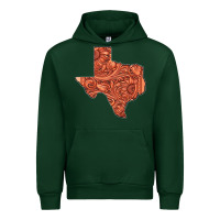 Forest Green Texas Map Western Tooled Leather Pattern Urban Hoodie - Bettercallsaul