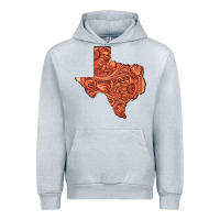 Heather Grey Texas Map Western Tooled Leather Pattern Urban Hoodie - Bettercallsaul