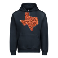 Navy Texas Map Western Tooled Leather Pattern Urban Hoodie - Bettercallsaul