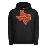Pigment Black Texas Map Western Tooled Leather Pattern Urban Hoodie - Bettercallsaul
