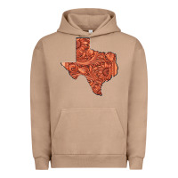 Pigment Burro Texas Map Western Tooled Leather Pattern Urban Hoodie - Bettercallsaul