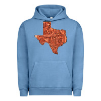 Pigment Pebble Blue Texas Map Western Tooled Leather Pattern Urban Hoodie - Bettercallsaul