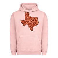 Texas Map Western Tooled Leather Pattern Urban Hoodie | Teevron