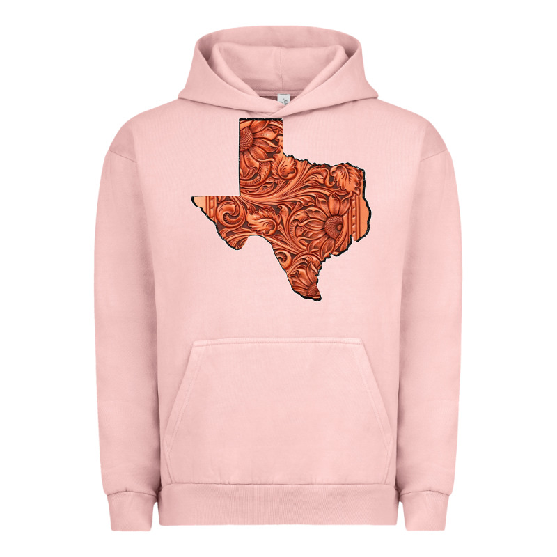 Texas Map Western Tooled Leather Pattern Urban Hoodie by Bettercallsaul | Teevron