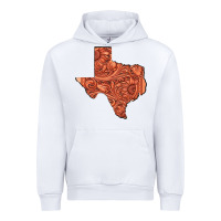 White Texas Map Western Tooled Leather Pattern Urban Hoodie - Bettercallsaul