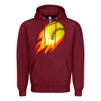 Burgundy softball Zipper Hoodie - JahusDesignShop