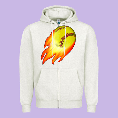 Softball Zipper Hoodie Designed By Jahusdesignshop