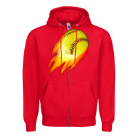 Red softball Zipper Hoodie - JahusDesignShop