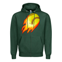 Sports Green softball Zipper Hoodie - JahusDesignShop