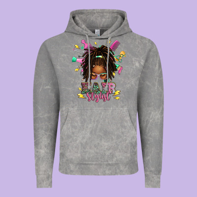 Afro Locs Hair Stylist Messy Bun Tbw Vintage Hoodie Designed By Texasbilliewilder
