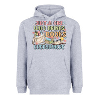 Heather Grey just a girl who brings books everywhere Heavyweight Hoodie - MaliasSmallBusiness