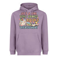 Lavender just a girl who brings books everywhere Heavyweight Hoodie - MaliasSmallBusiness