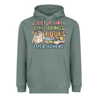 Sage just a girl who brings books everywhere Heavyweight Hoodie - MaliasSmallBusiness