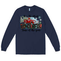 Navy It's The Most Wonderful Time Of The Year Long Sleeve Tee - FaDigitalArtStudio