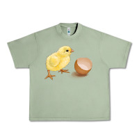 Oil Green chick with egg Urban Heavy Tee - RanaPortraitStore