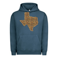 Pigment Midnight Navy Western Texas Map Leopard Pattern Urban Hoodie - Bettercallsaul