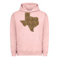 Pigment Salmon Western Texas Map Leopard Pattern Urban Hoodie - Bettercallsaul