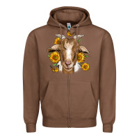 Chestnut sunflower goat Zipper Hoodie - Jasminsmagicworld