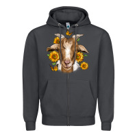Smoke sunflower goat Zipper Hoodie - Jasminsmagicworld