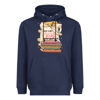 Navy just a girl who brings books everywhere Heavyweight Hoodie - MaliasSmallBusiness