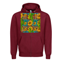 Sunflower And Cactus Seamless Pattern Zipper Hoodie | Teevron