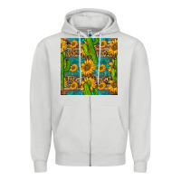 Dove Grey sunflower and cactus seamless pattern Zipper Hoodie - BundleAndBundleShop