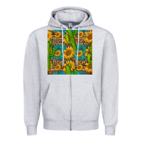 Heather Grey sunflower and cactus seamless pattern Zipper Hoodie - BundleAndBundleShop