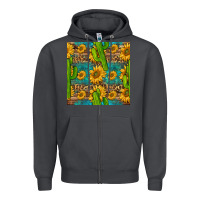 Smoke sunflower and cactus seamless pattern Zipper Hoodie - BundleAndBundleShop
