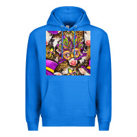 True Royal Mardi Gras cow with carnival mask seamless pattern Premium Hoodie - BundleAndBundleShop