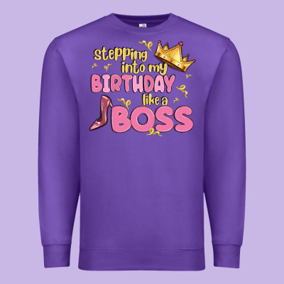 Birthday Boss Premium Sweatshirt Designed By Maliassmallbusiness