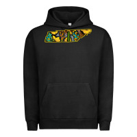 Pigment Black Western Tenessee Map Sunflower Pattern Urban Hoodie - Bettercallsaul