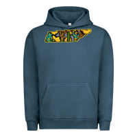 Pigment Midnight Navy Western Tenessee Map Sunflower Pattern Urban Hoodie - Bettercallsaul