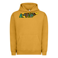 Pigment Peanut Butter Western Tenessee Map Sunflower Pattern Urban Hoodie - Bettercallsaul