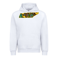 White Western Tenessee Map Sunflower Pattern Urban Hoodie - Bettercallsaul