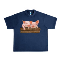 Navy barn pigs Urban Heavy Tee - RanaPortraitStore