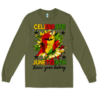 Army Green celebrate juneteenth know your history Long Sleeve Tee - HRA Design Shop