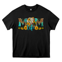 Black Western Charolais Cow Mom Life Heavy Core Tee - LillyAllenDesigns