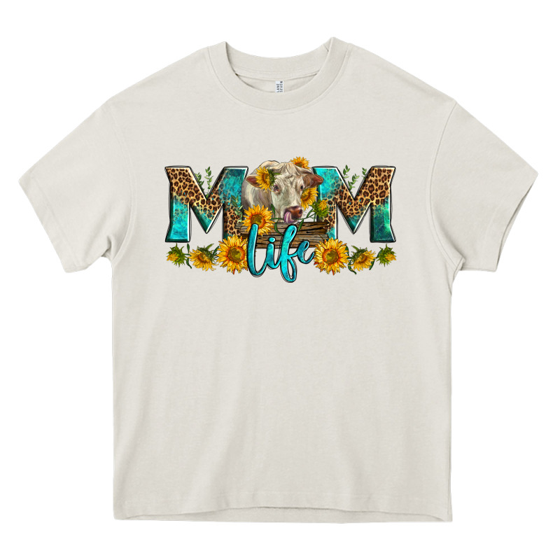 Western Charolais Cow Mom Life Heavy Core Tee by LillyAllenDesigns | Teevron