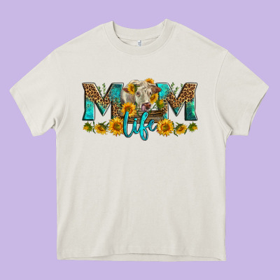 Western Charolais Cow Mom Life Heavy Core Tee Designed By Lillyallendesigns
