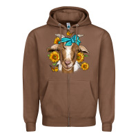 Chestnut sunflower bandana goat Zipper Hoodie - Jasminsmagicworld
