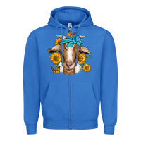 True Royal sunflower bandana goat Zipper Hoodie - Jasminsmagicworld