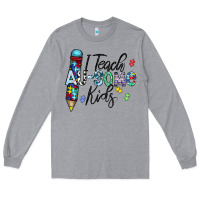 Heather Grey i teach au some kids Long Sleeve Tee - CowhideDigitalArt